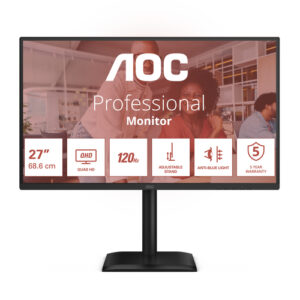 Q27E4CVICE_.jpg AOC MONITOR 27 LED IPS QHD 16:9 4MS 120hz 350 CDM, PIVOT, DP/HDMI, USB-C, MULTIMEDIALE