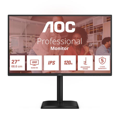 Q27E4UICE_.jpg AOC MONITOR 27 LED IPS QHD 16:9 4MS 120hz 350 CDM, PIVOT, DP/HDMI, MULTIMEDIALE