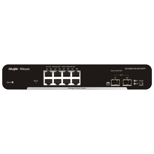 REYEE CLOUD SWITCH MANAGED GIGABIT L2 8 PORTE, 2 SLOT SFP (CHASSIS METALLICO DESKTOP) - RUIJIEE