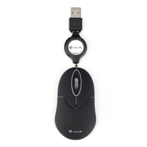 SINBLACK.png NGS MOUSE USB 3 TASTI 1000DPI CAVO RETRATTILE COLORE NERO