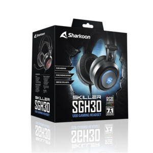 SKILLERSGH30.png SHARKOON CUFFIE STEREO GAMING HEADSET, USB SOUND CARD, VIRTUAL SOUND 7.1, RGB