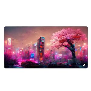 SKILLERSGP40D4.jpg SHARKOON SKILLER SGP40 D4 MOUSEPAD TAPPETINO GAMING 1000 x 500 x 3 MM CITTA ROSA NEON