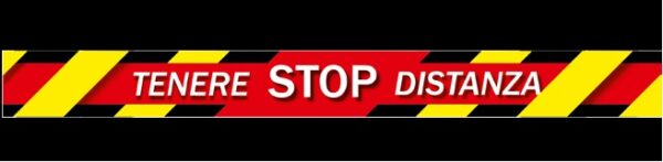 STICKERDIST.jpg GOUP SOLUTIONS STICKER DA TERRA STOP,TENERE DISTANZA A MANTIENI LA DISTANZA