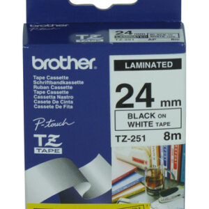 TZE251.jpg BROTHER NASTRO LAMINATO DA 24MM (8M) NERO/BIANCO