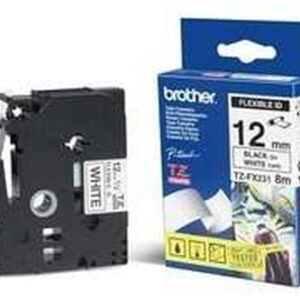 TZEFX231.jpg BROTHER NASTRO LAMINATO FLESSIBILE DA 12MM (8M) NERO/BIANCO