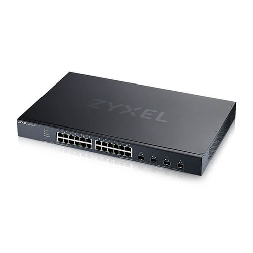 XGS193528EU0101FICE_.jpg ZYXEL SWITCH WEB MANAGED LAYER 3 LITE, 24 PORTE GIGABIT + 4 PORTE 10GBE SFP+ - IPV6, VLAN, QOS, IGMP