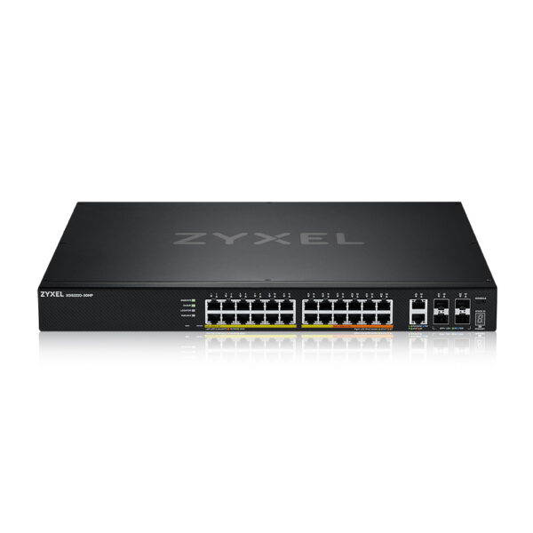 XGS222030HPEU0101F.jpg ZYXEL SWITCH MANAGED LAYER 3 LITE, 24X GBPOE , 2X 10GPOE 400W, 4 SFP+, RACK, NFLEX