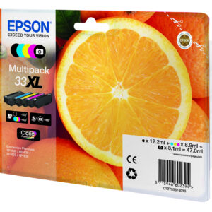 aeb9a97648be3f0e1ab4d3ee7ea0cdc9a994714e.jpg EPSON CART INK MULTIPACK (BK-C-M-Y), SERIE 33 XL ARANCIA, 5 COLORI