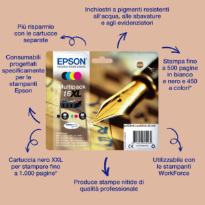 e932611cb2c65cf6c91a5ef6cb5bf3721ac3c815-1.jpg EPSON CART INK XL CIANO PER WF-2510WF, WF-2520NF, WF-2530WF WF-2540WF SERIE 16XL PENNA E CRUCIVERBA