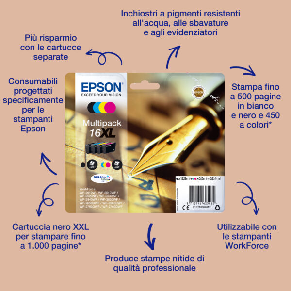 e932611cb2c65cf6c91a5ef6cb5bf3721ac3c815.jpg EPSON CART INK XL NERO PER WF-2510WF, WF-2520NF, WF-2530WF WF-2540WF SERIE 16XL PENNA E CRUCIVERBA